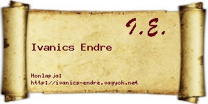 Ivanics Endre névjegykártya