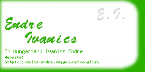 endre ivanics business card